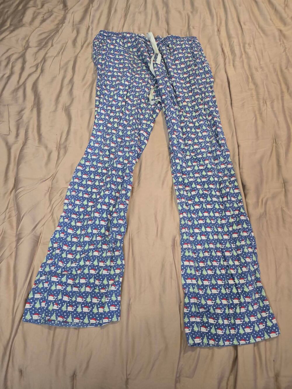 Vineyard Vines Mens Christmas Pajama Pants Medium Whale Santa Hat